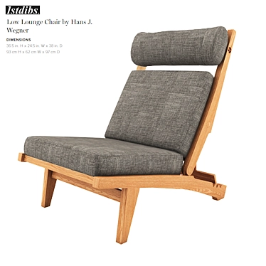 Sleek Low Lounge Chair 3D model image 1 