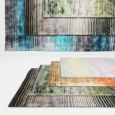 Luxurious Moire Viscose Rugs 3D model image 1 