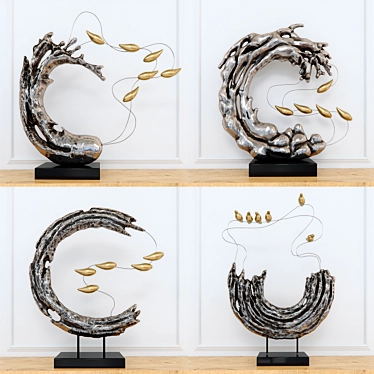 Abstract RESIN sculpture with birds