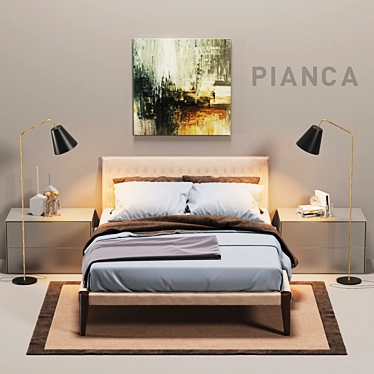 Elegant Pianca Spillo Bedroom Set 3D model image 1 