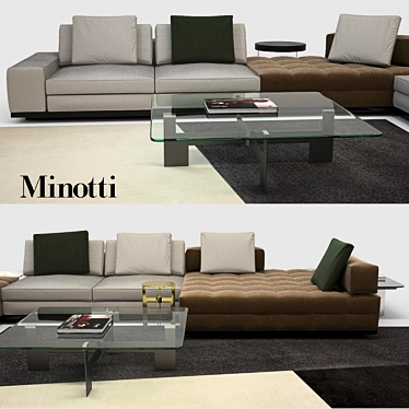 Sophisticated Minotti Lawrence Seating System 3D model image 1 