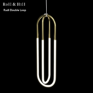 Satin Brass Double Loop Pendant 3D model image 1 