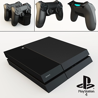 Sony PS4 Gaming Console 3D model image 1 