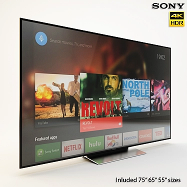 Sony X930D X940D 4K HDR TV 3D model image 1 