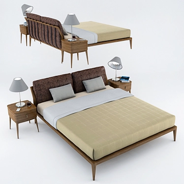 Philipp Selva Indigo Bed: Elegant and Timeless 3D model image 1 