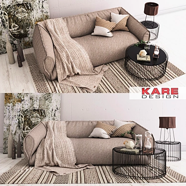 KARE Loft Sofa (Grey): Stylish and Comfortable 3D model image 1 