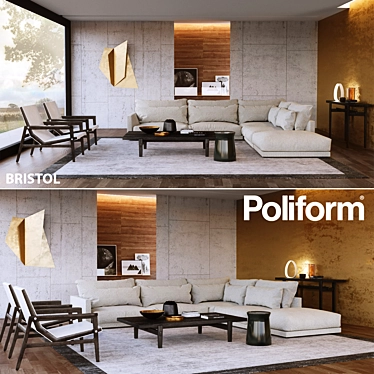 Poliform Bristol Furniture Set 3D model image 1 