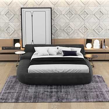 Luxurious POLIFORM Big Bed 3D model image 1 