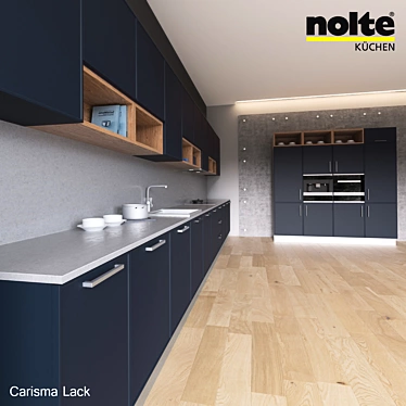 Nolte Carisma Lack: Classic Style Kitchen with Matte Lacquer finish 3D model image 1 