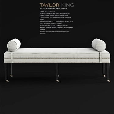 Taylor King Brunswick King Bench 3D model image 1 