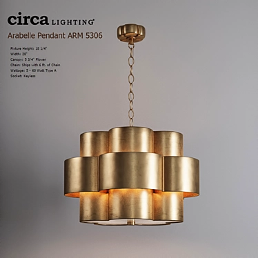 Elegant Arabelle Pendant Lighting 3D model image 1 