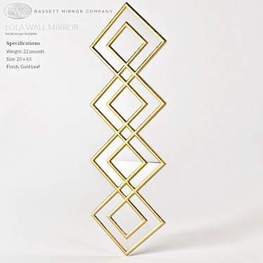 Elegant Bassett Lola Wall Mirror 3D model image 1 