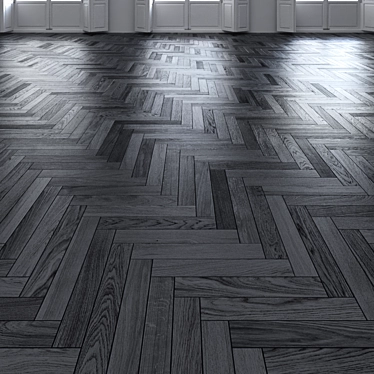 Premium Oak Herringbone Dark Flooring 3D model image 1 