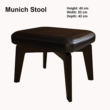 Sleek Munich Stool: Perfect Perch 3D model image 1 