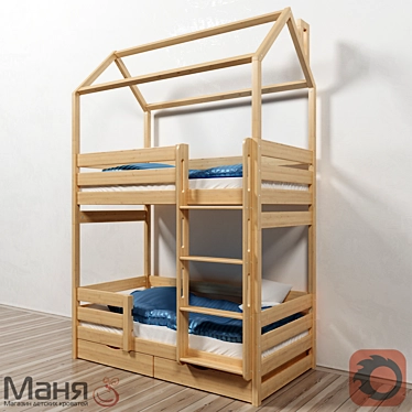 "Castle" Two-Tiered Cot from Manya Beds 3D model image 1 