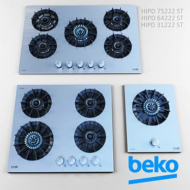 Beko Cast Gas Cooktop Collection 3D model image 1 