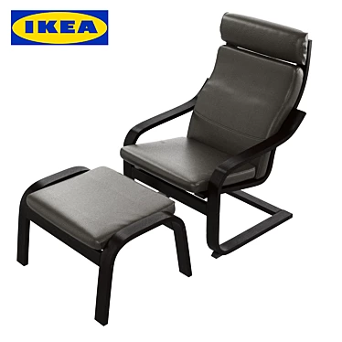 Elegant IKEA Poeng Armchair 3D model image 1 