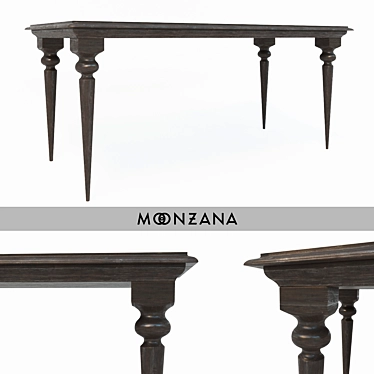 Rhineland Moonzana Table: Solid Smoked Oak 3D model image 1 