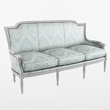 Elegance Victorian 3-Seater Sofa 3D model image 1 