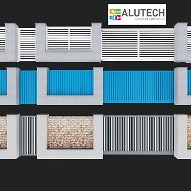 Alutech Comfort Gate with Nice Robus Automated System 3D model image 1 