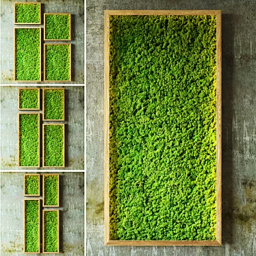 Stabilized Moss Wall with LED Lighting 3D model image 1 