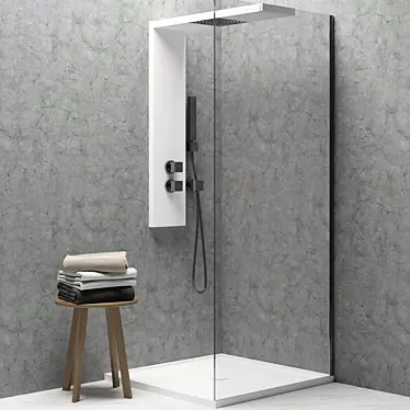 Title: Sleek Modern Shower Cabin 3D model image 1 