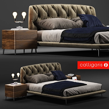 Calligaris Hampton Bed Set 3D model image 1 