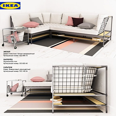 EKEBOL 3-Seater Sofa by IKEA 3D model image 1 