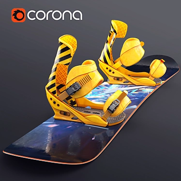 Title: High-Quality Snowboard: Detailed 3D Model 3D model image 1 