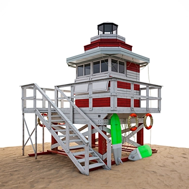 Save Lives by the Beach: Lifeguard Station! 3D model image 1 