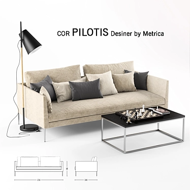 Pilotis Collection: Sofa | Table | Lampe 3D model image 1 