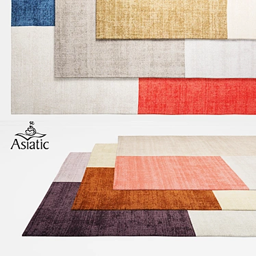 Contemporary Asiatic BLOX Plain Rugs 3D model image 1 