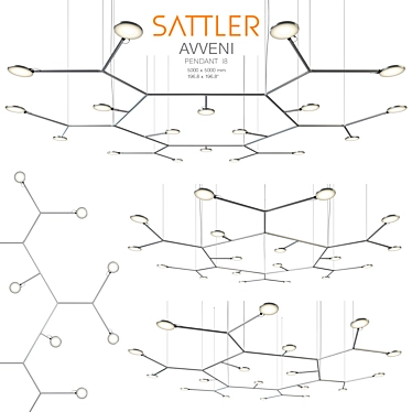 Sleek and Stylish Sattler Pendant 3D model image 1 