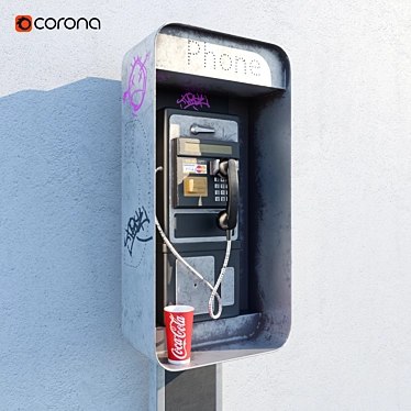 Portable Payphone with High-Quality Features 3D model image 1 