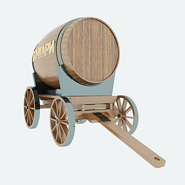 Title: Exhibition Barrel Cart 3D model image 1 