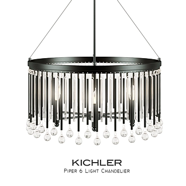 Glamorous Piper 6 Light Chandelier 3D model image 1 