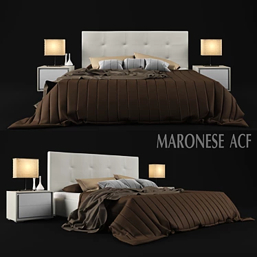 Elegant DEDALO Bed Set 3D model image 1 