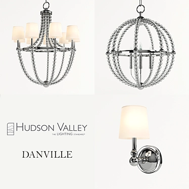 Crystal Ball Chandelier Set 3D model image 1 