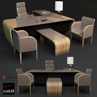 Italian Codutti Minos Office Set: Realistic 3D Model 3D model image 1 