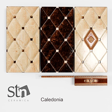 STN Ceramica Caledonia: Stylish Spanish Bathroom Tiles 3D model image 1 