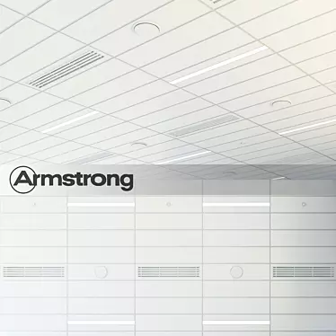 Sleek Armstrong Ceiling Panels 3D model image 1 