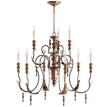 Vintage Copper Quorum Salento Chandelier 3D model image 1 