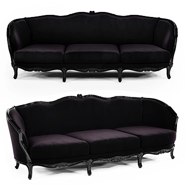 Elegant Louis Carved Sofa 3D model image 1 