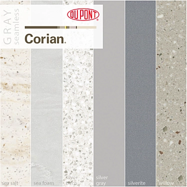 Dupont Corian Gray Kitchen Countertops 3D model image 1 