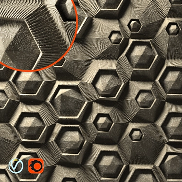 Hexagonal Grid 3D Panel by Elija Porter 3D model image 1 