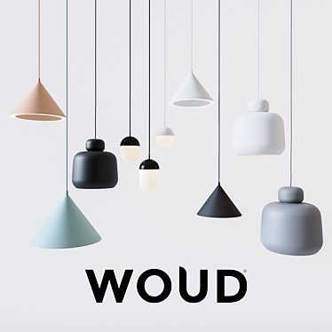 Nordic Lighting Collection: Annular, Dot, and Stone Pendants 3D model image 1 