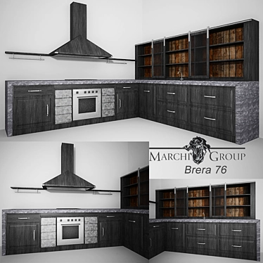 Italian Elegance: Marchi Cucine Brera 76 3D model image 1 