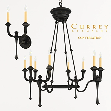 Currey Conversation: Chandelier & Sconce 3D model image 1 