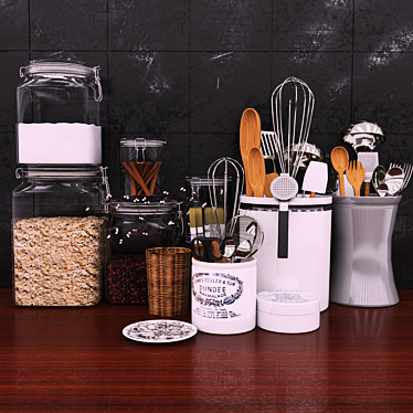 Premium Kitchen Accessories Set 3D model image 1 