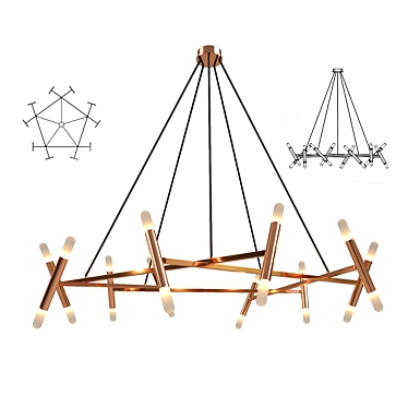 Minimalist Pentagon Chandelier 3D model image 1 